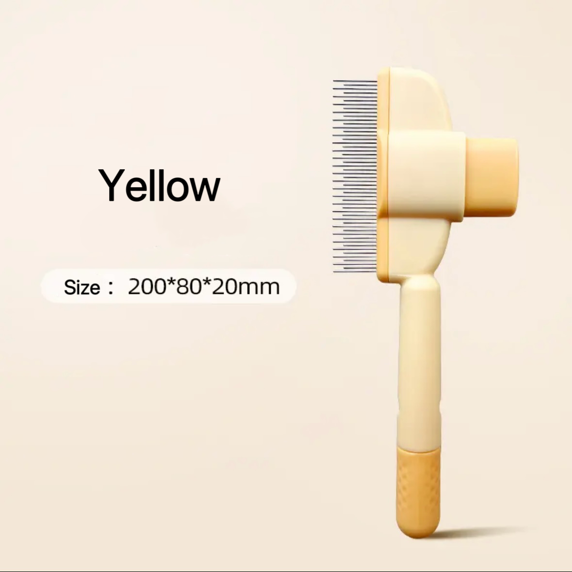 Pet Brush with Release Button, Built-in Stainless Steel