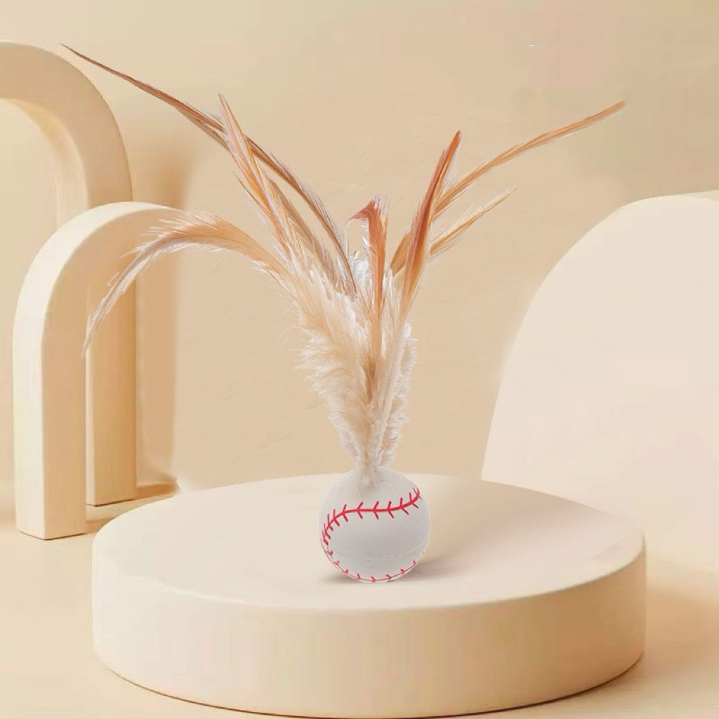 Cat Feather Ball Toys Cat Toys for Indoor Cats Bouncy Balls Toys