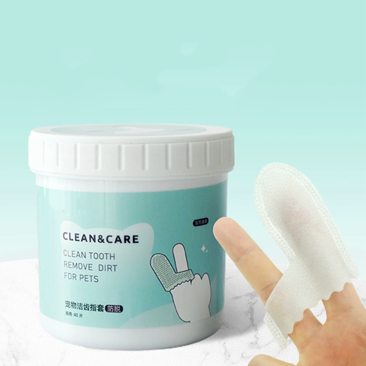 Finger Wipes  for Dogs & Cats Comfy Finger Design | 40 Count Pack