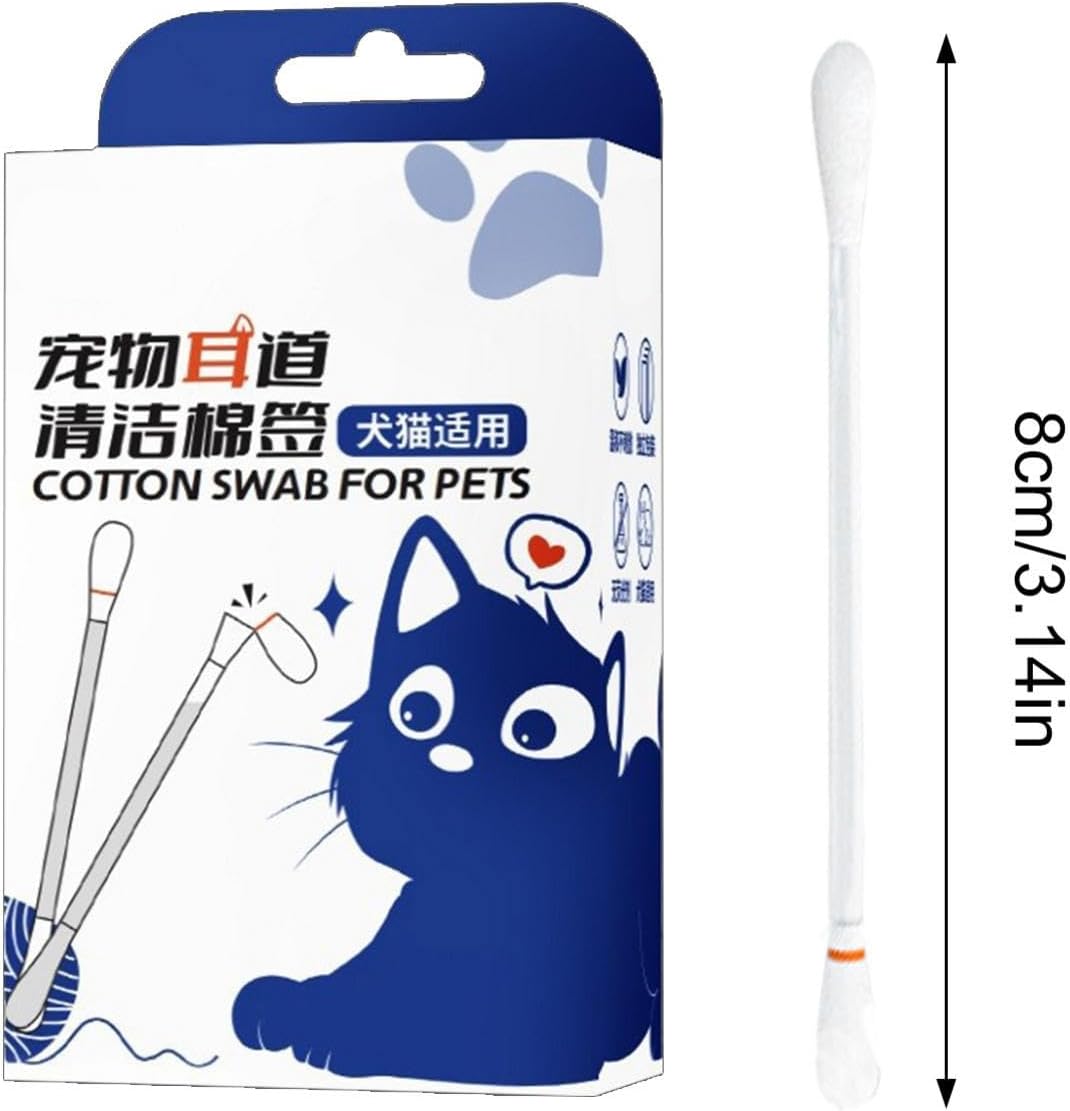 Pet Ear Cleaning Cotton Swabs,Multipurpose Ear Cleaning Cotton Swabs - 50PCS