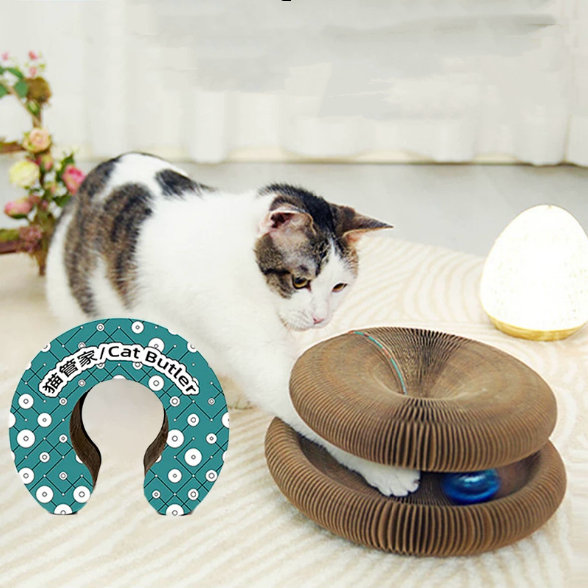 Magic Organ Cat Scratching Board With Playing Ball