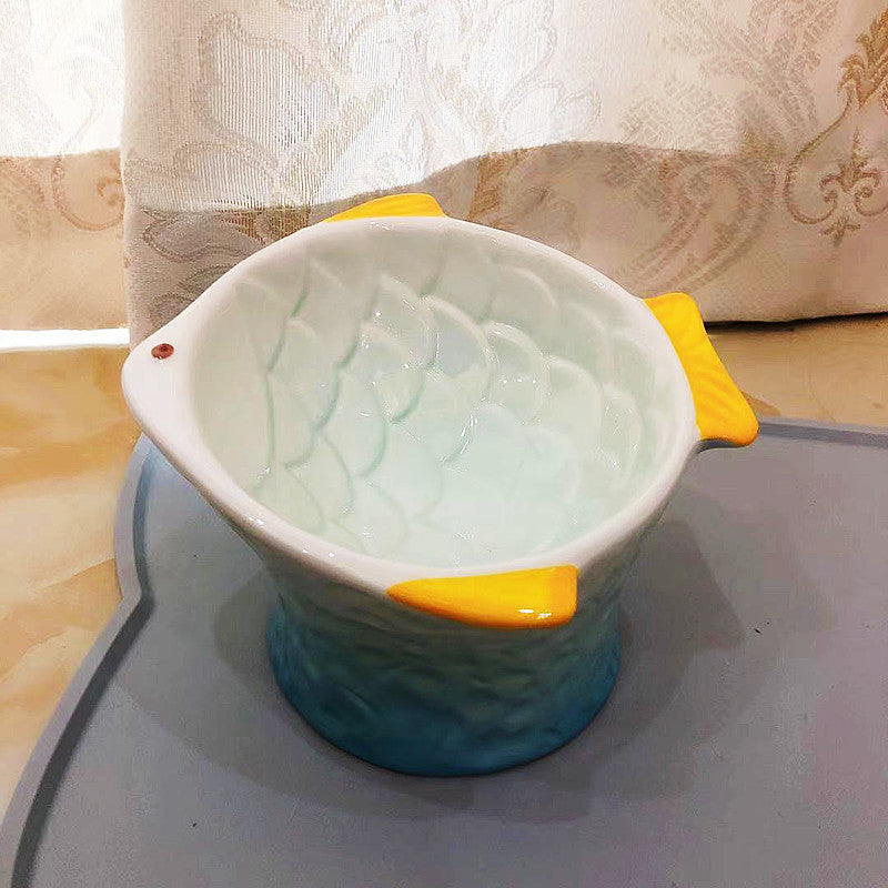Ceramic Raised Cat Food Bowl