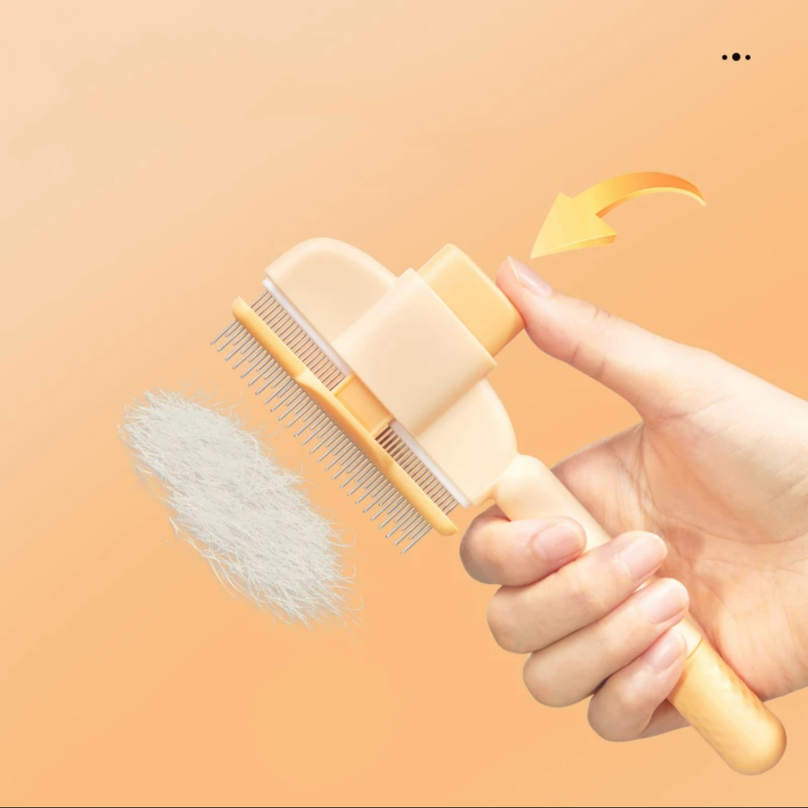 Cat Brush with Release Button, Built-in Stainless Steel