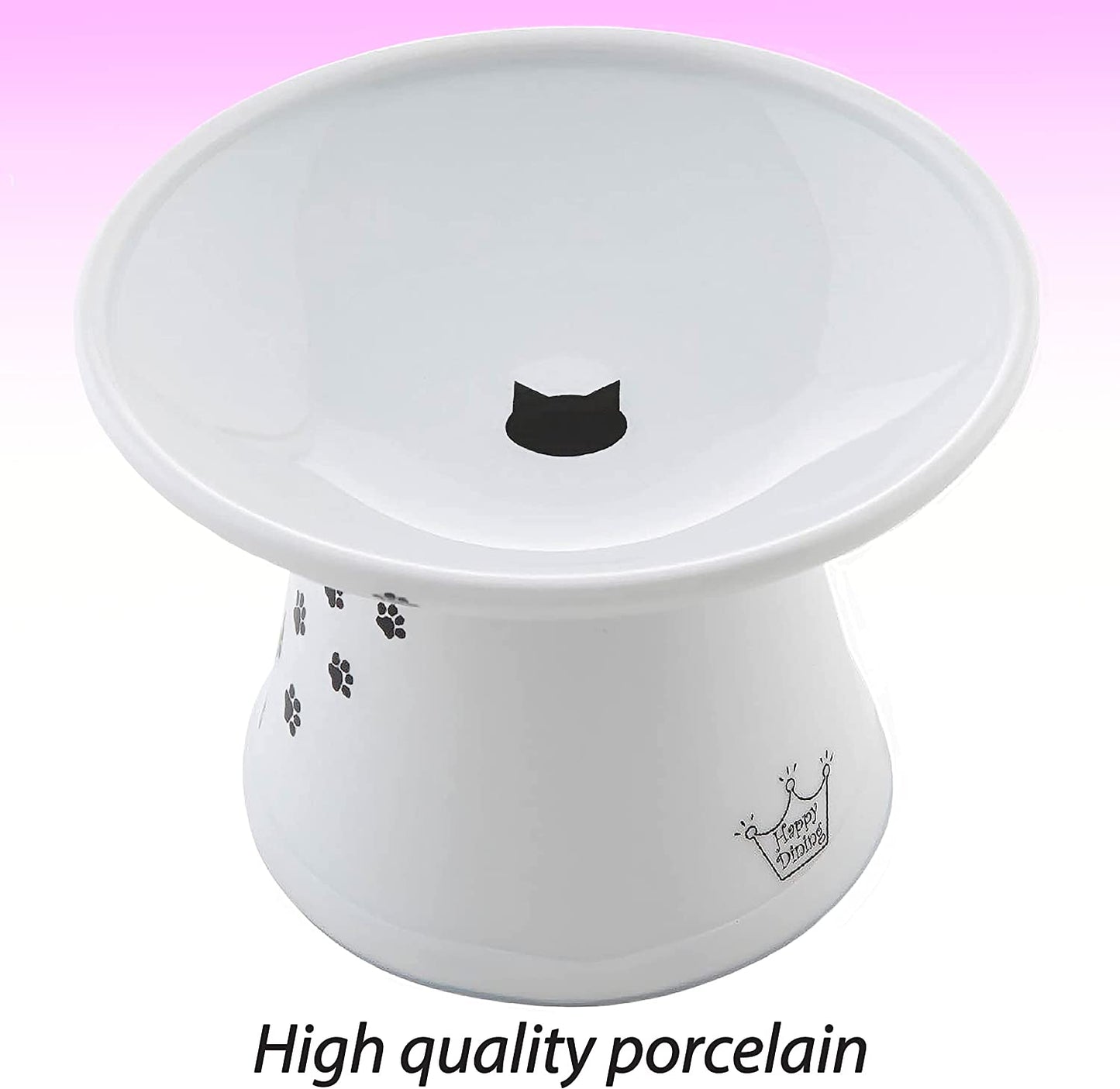 Wide Raised Cat Food Bowl