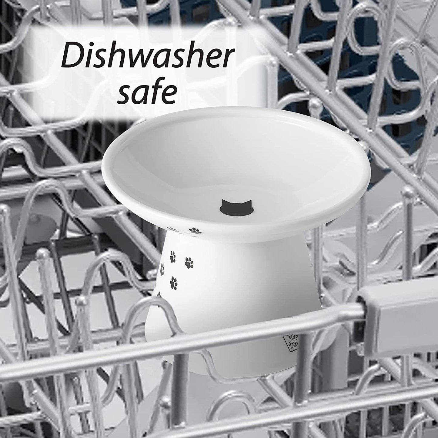 Wide Raised Cat Food Bowl