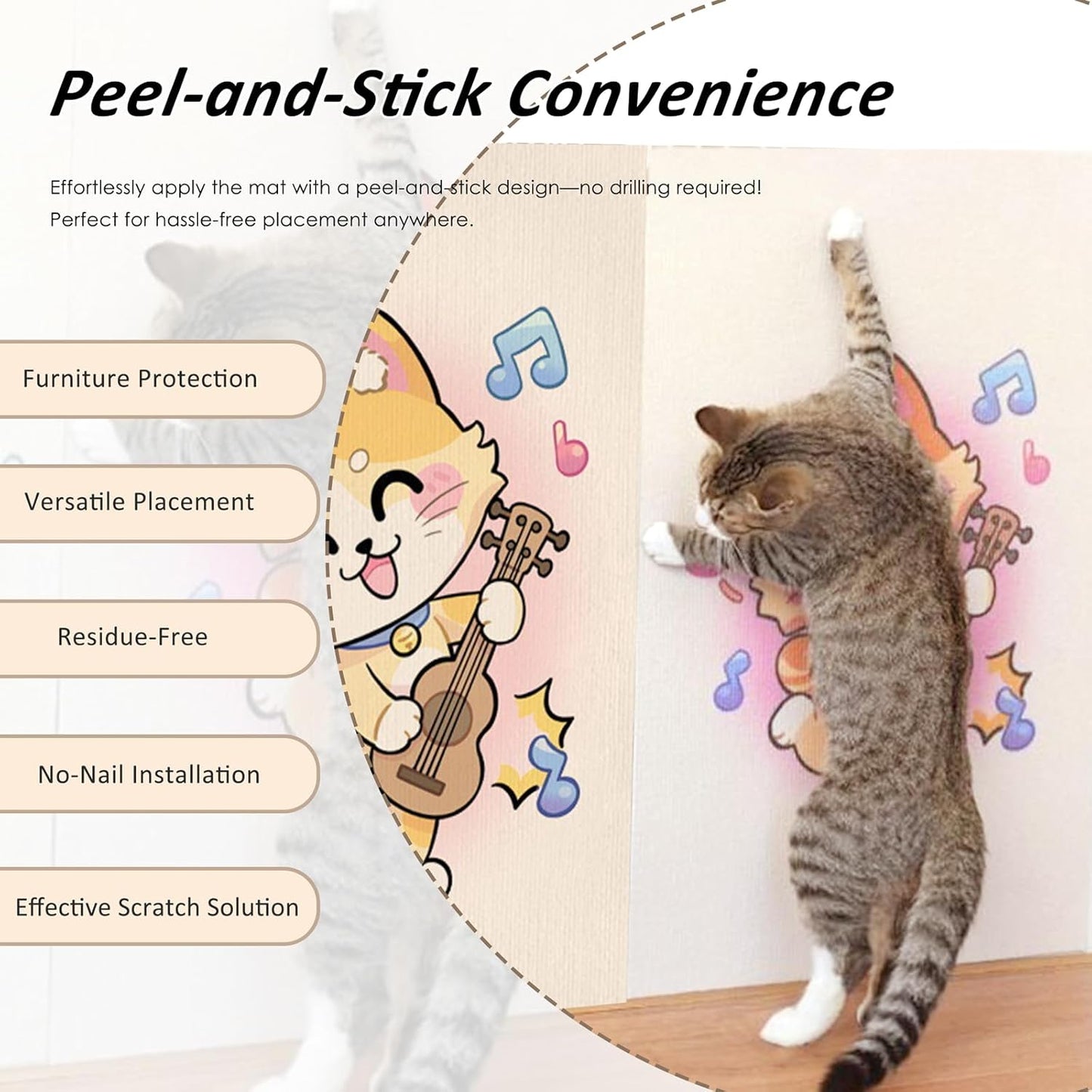 Self-Adhesive Carpet Mat Cat Climbing Wall,Cat Scratching Post