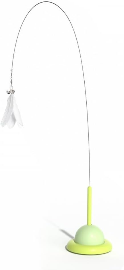 Cat Feather Toy, Steel Wire Cat Wand with Suction Cup & Bell for Indoor Cats