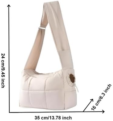 Warm Pet Shoulder Carrier Bag for Cats & Puppies - Hands Free Reversible Pet Papoose Bag