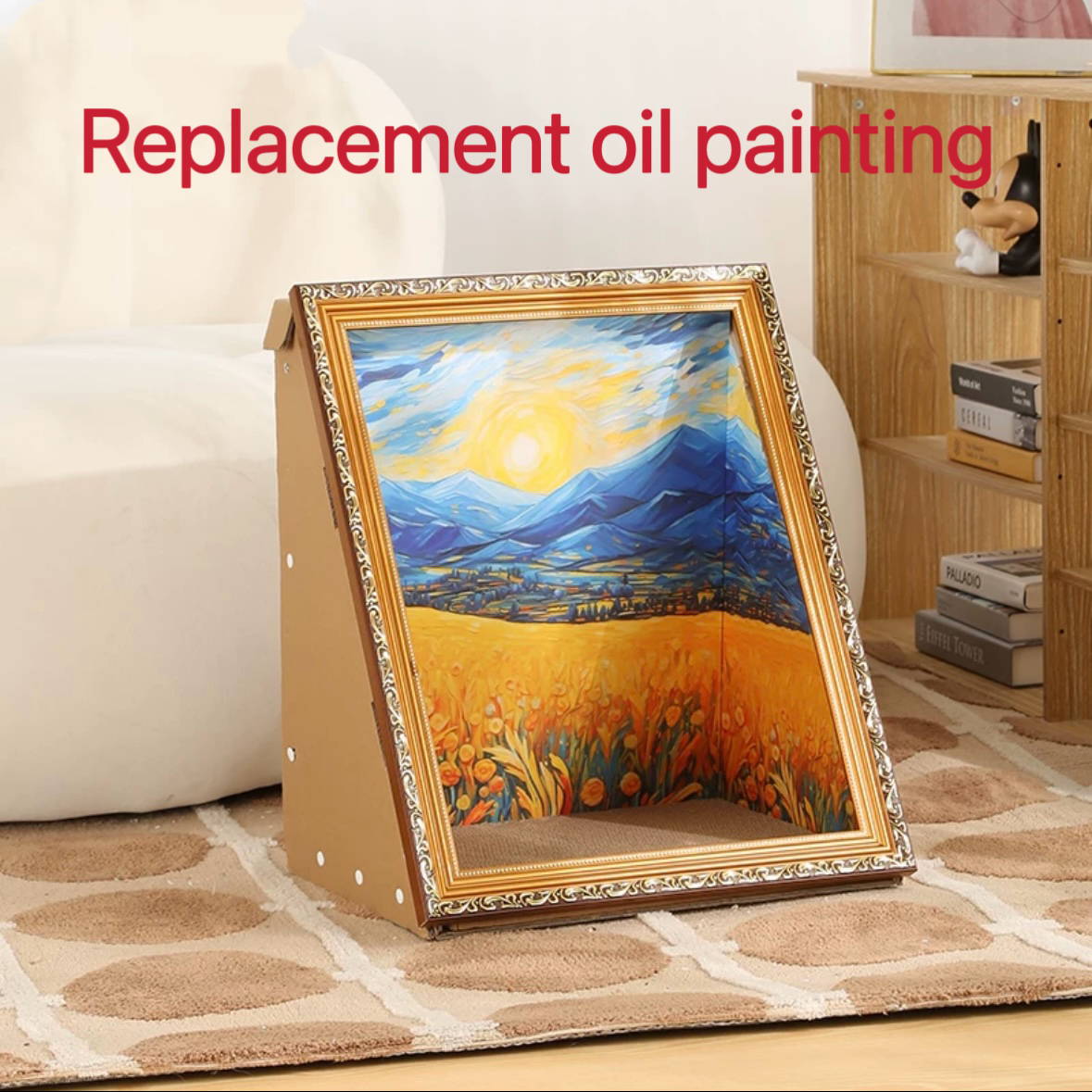 Replacement Oil painting of cat scratching board