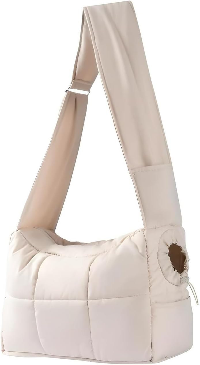 Warm Pet Shoulder Carrier Bag for Cats & Puppies - Hands Free Reversible Pet Papoose Bag