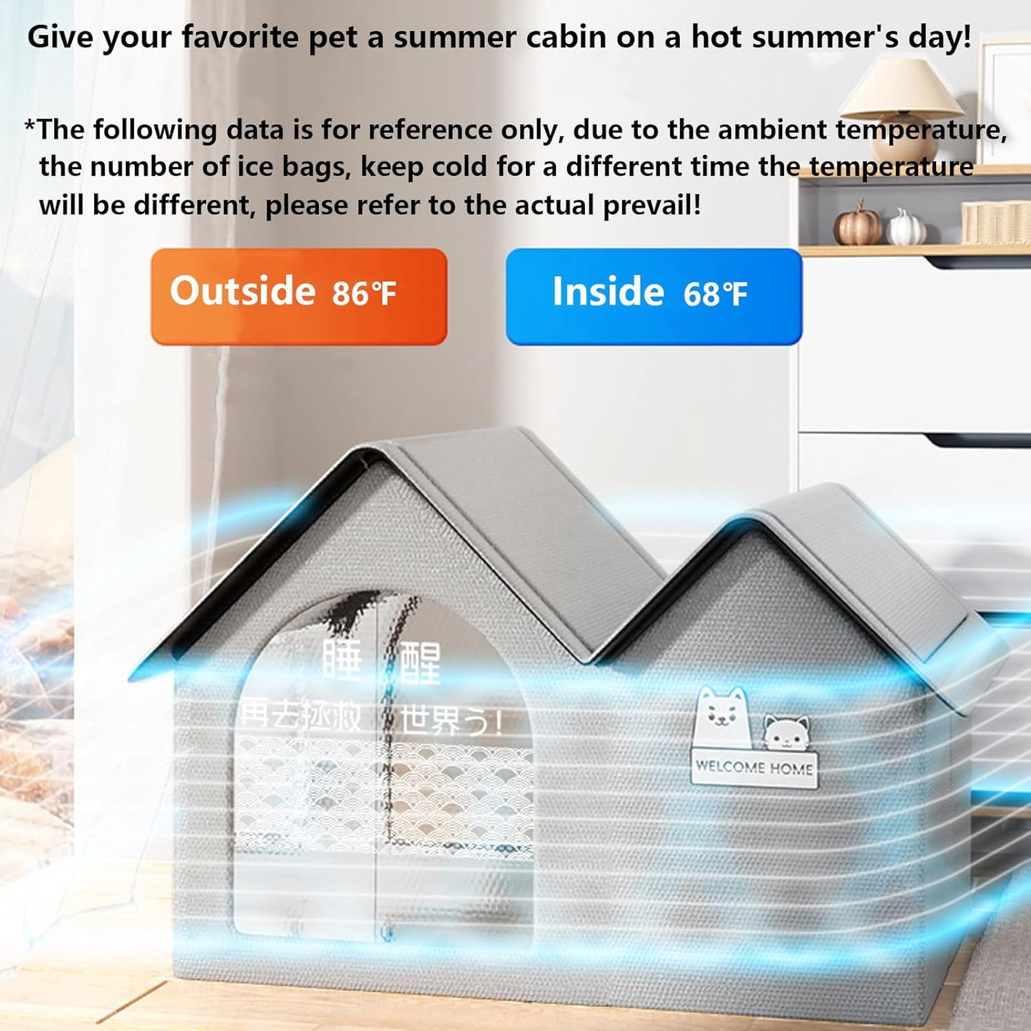 Pet Cooling House Outdoor Indoor for Cats or Dogs