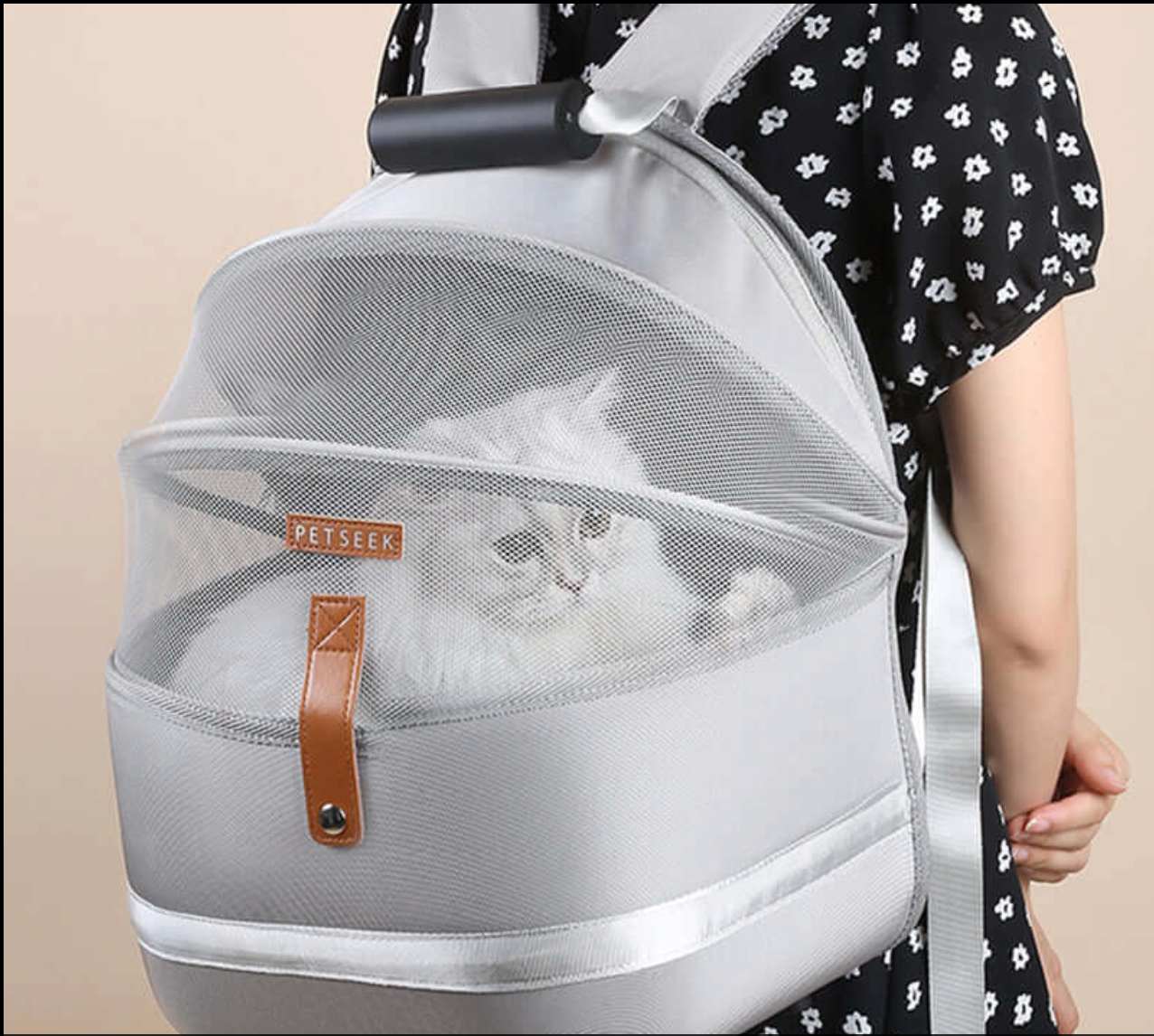 Petseek Large Capacity Portable Basket Backpack