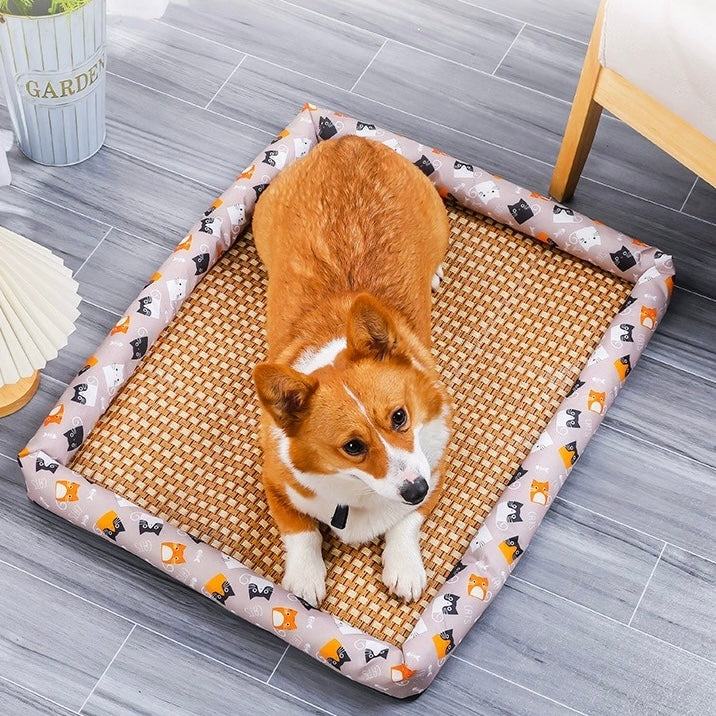 Ice Rattan Cooling Bed for Cats Dogs