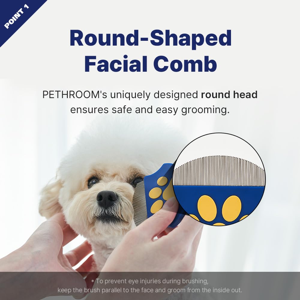 Professional Eye Comb for Pets | Stainless Steel Tear Stain Remover for Cats & Dogs