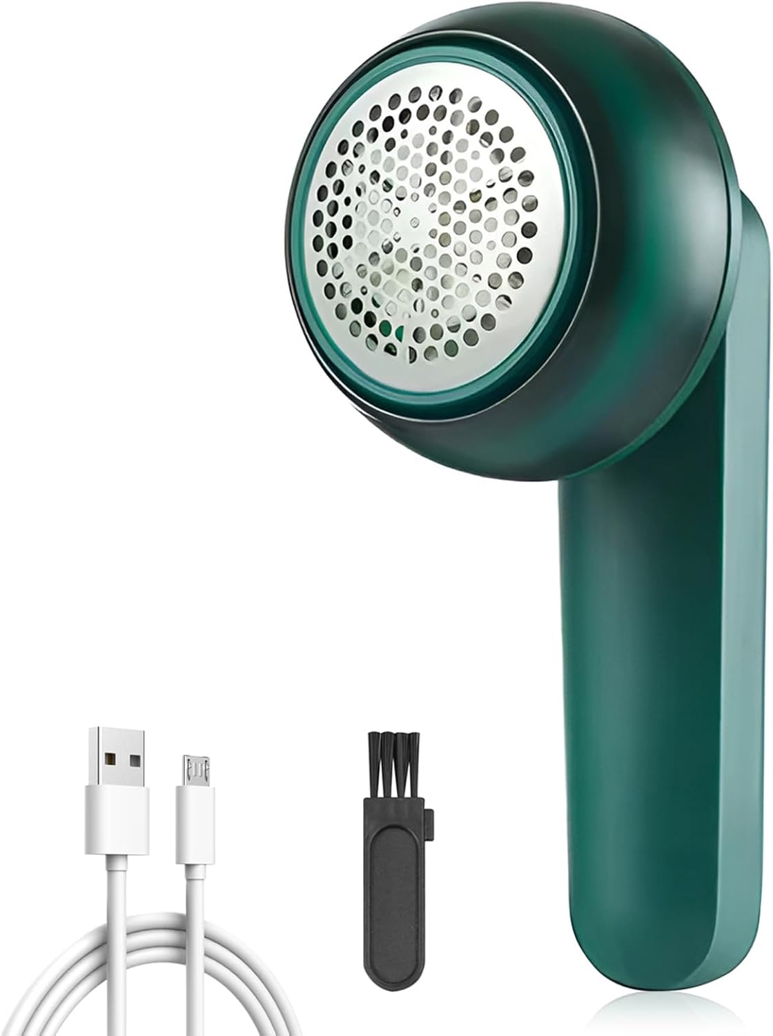 Lint Remover Clothes Fuzz Fabric Shaver Defuzzer with 6-Leaf Blades Rechargeable Sweater Shaver Pill Remove Pilling Fuzz for Clothing Couch Blanket - White