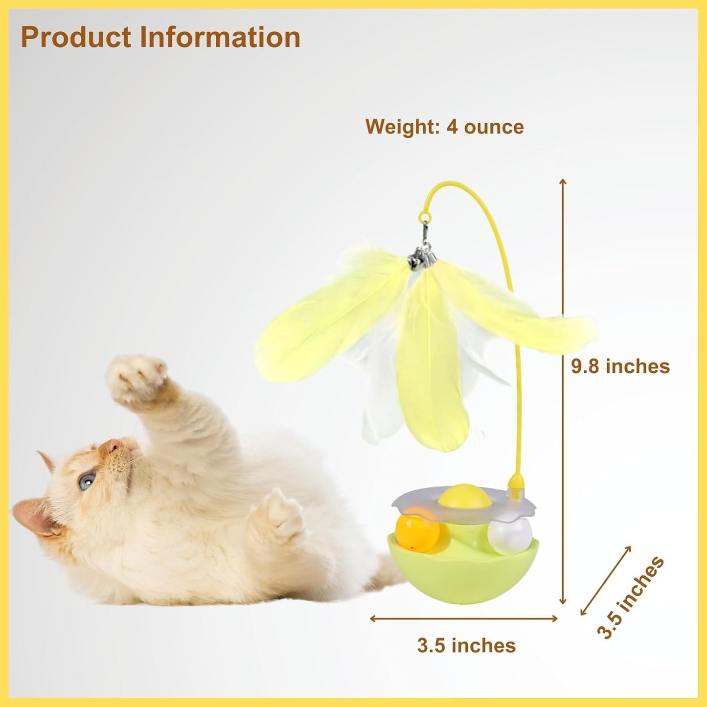 Interactive Cat Feather Toys, Catnip, Track Balls, Cat Teaser for Indoor Cats and Kittens Exercise