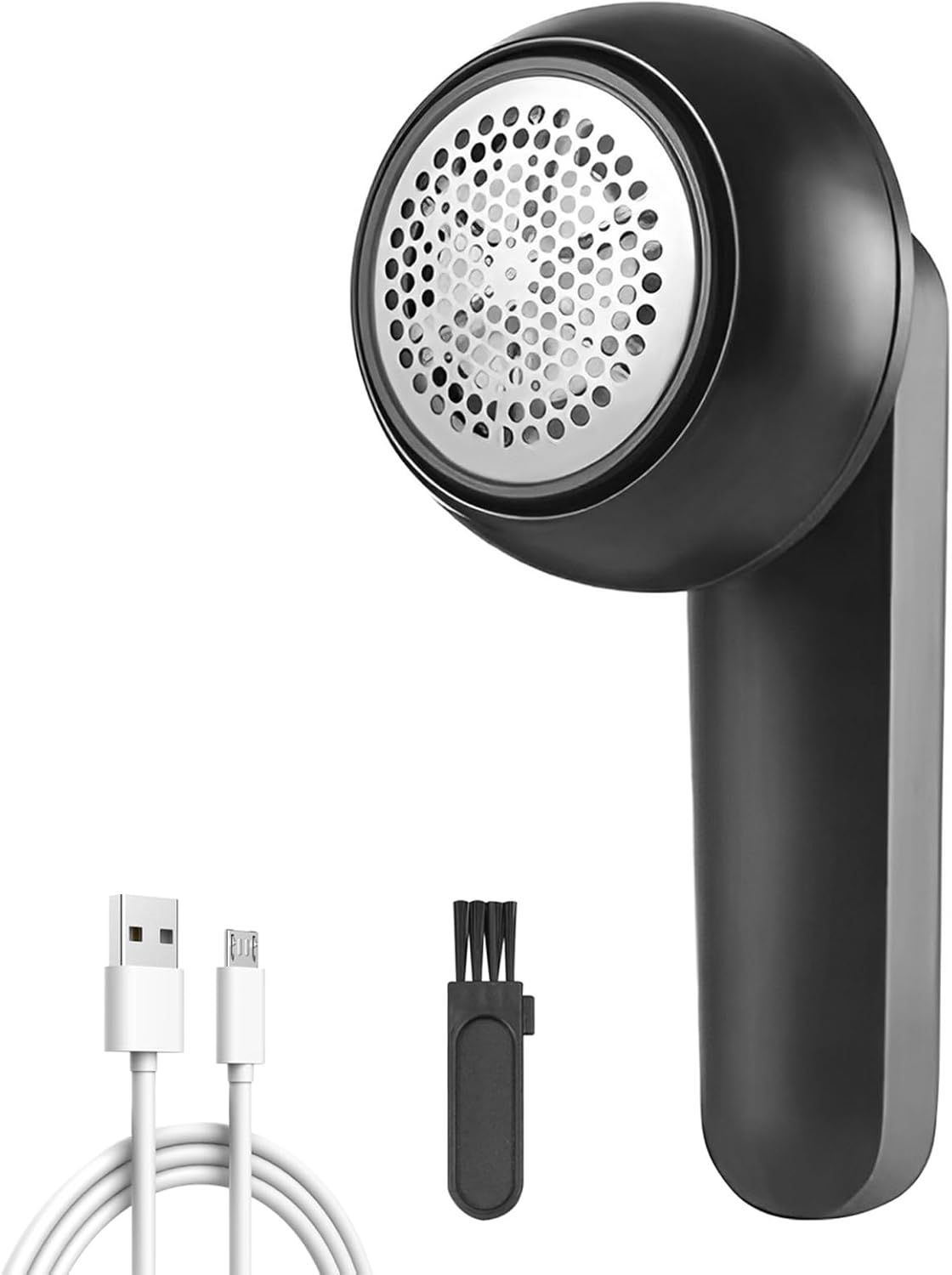 Lint Remover Clothes Fuzz Fabric Shaver Defuzzer with 6-Leaf Blades Rechargeable Sweater Shaver Pill Remove Pilling Fuzz for Clothing Couch Blanket - White