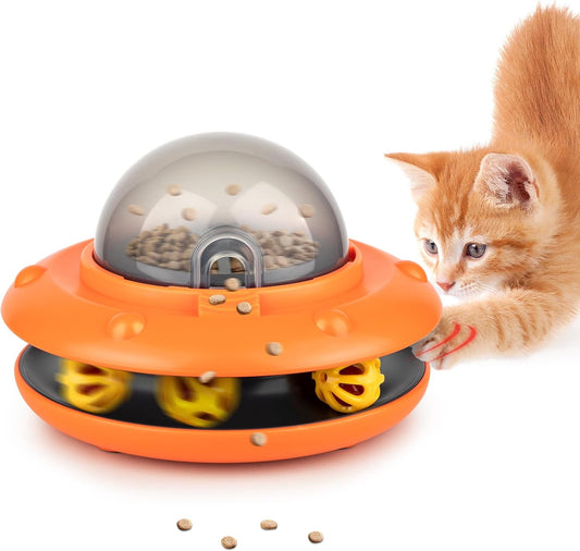 Interactive Cat Slow Feeder, 2-in-1 Intelligent Sensing Cat Automatic Food Dispenser
