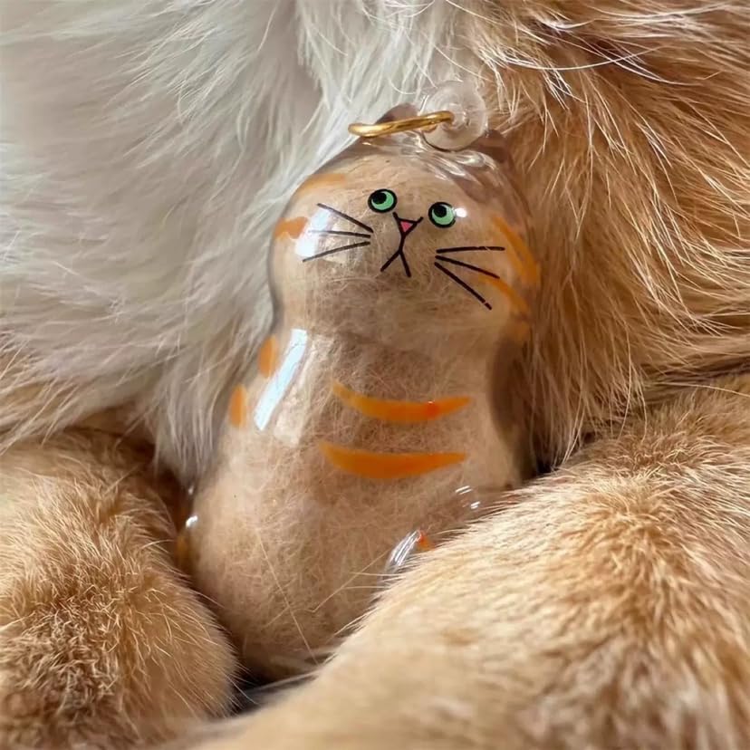 Cat keychain Hair Storage Bottle, Transparent Cat Hair Storage Box Pendants, Keychain Pet Memorial Gifts Accessories