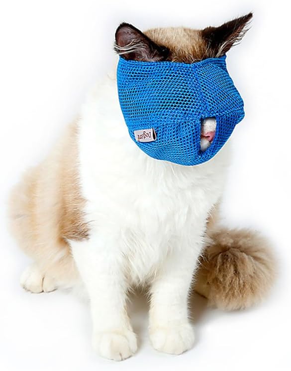 Cat Mask For Grooming Muzzle Breathable Mesh Pet Muzzle