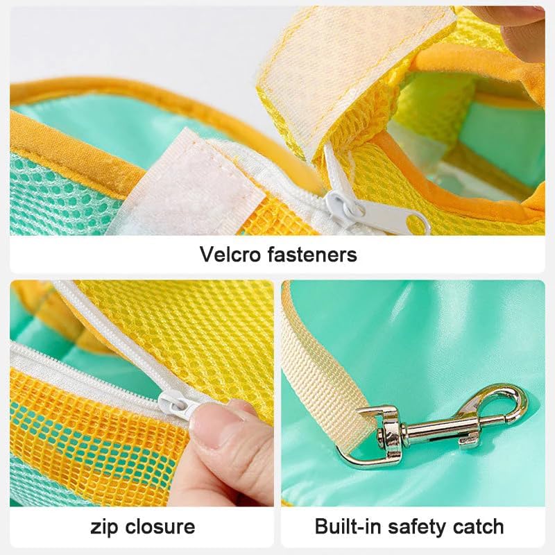 Pet Carrier Backpack, Adjustable Pet Front Cat Carrier Breathable, Easy-Fit for Traveling Hiking for Small Medium Dogs Cats (Yellow and Green Stitching, L-(Recommended Weight 7-10 Catties))