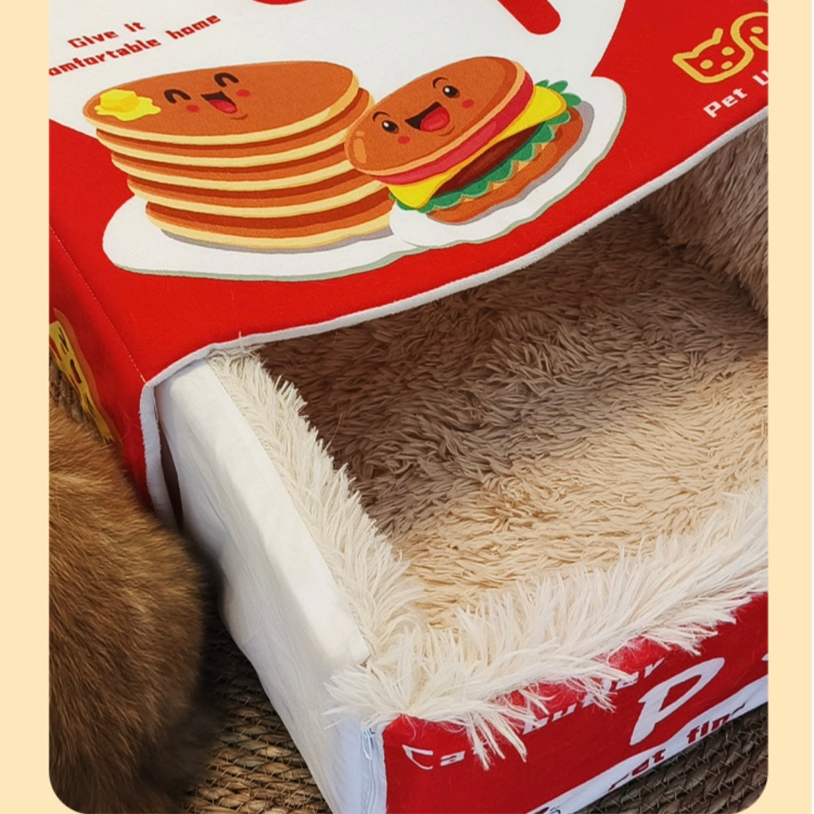 Pet House with Soft PP Cotton Cat Bed