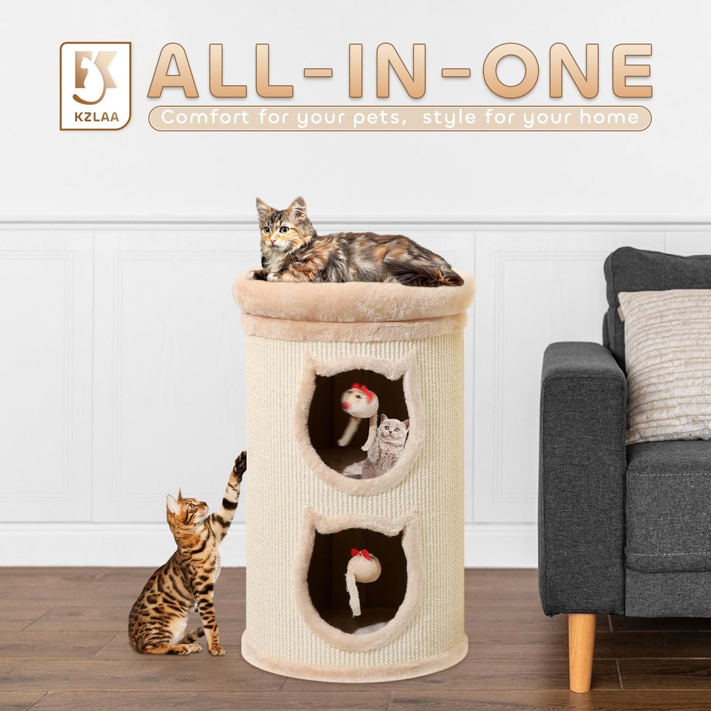 2-Storey Cat Furniture for Indoor Cats