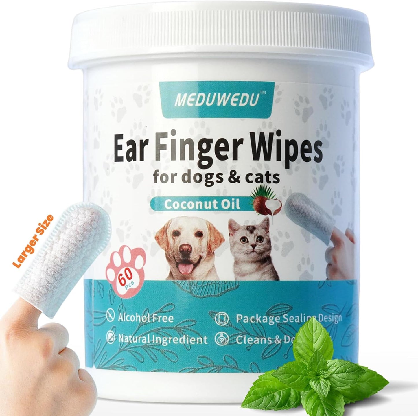 Ear Cleaner Finger Wipes 60 Counts