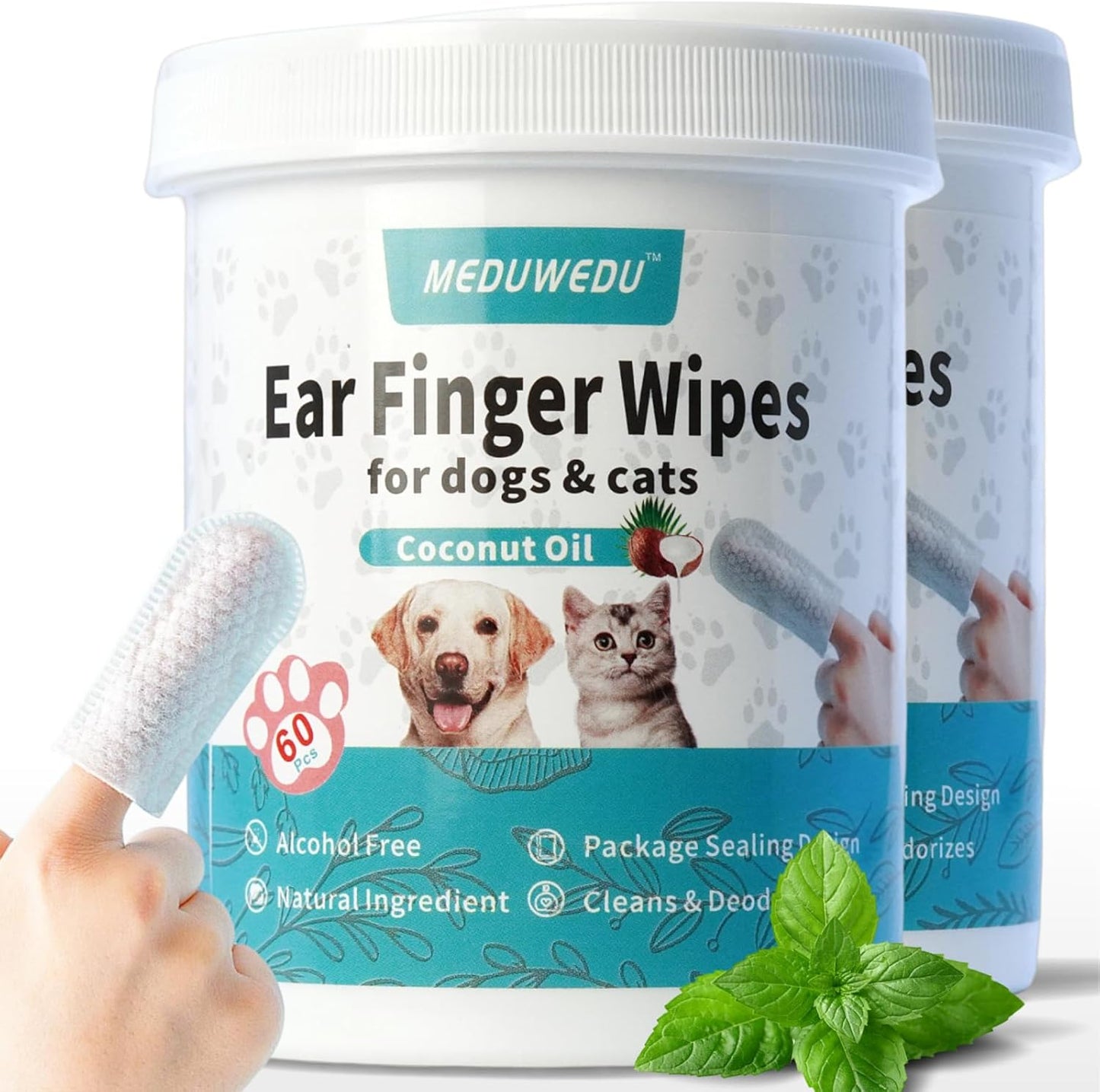 Ear Cleaner Finger Wipes 60 Counts