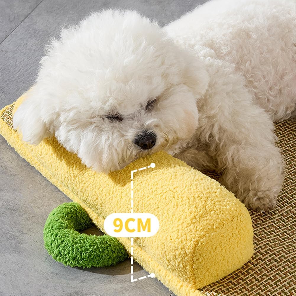 Summer Cooling Pet Mat, Rattan Pad Dog Bed, Square Cooling Mat, Pet ice Rattan nest, Dog Bed Summer Pad, Sleeping, for Large Medium Small Dogs Cats,M