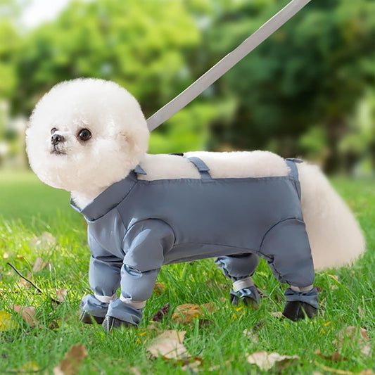 Waterproof Dog Paw Boot Leggings, Adjustable Dog Suspender Boots with Auxiliary Strap, Anti-Dirty Dogs Pants Reflective Pet Paw Protector for Dogs Winter Snow Rain Hiking Walking (M)