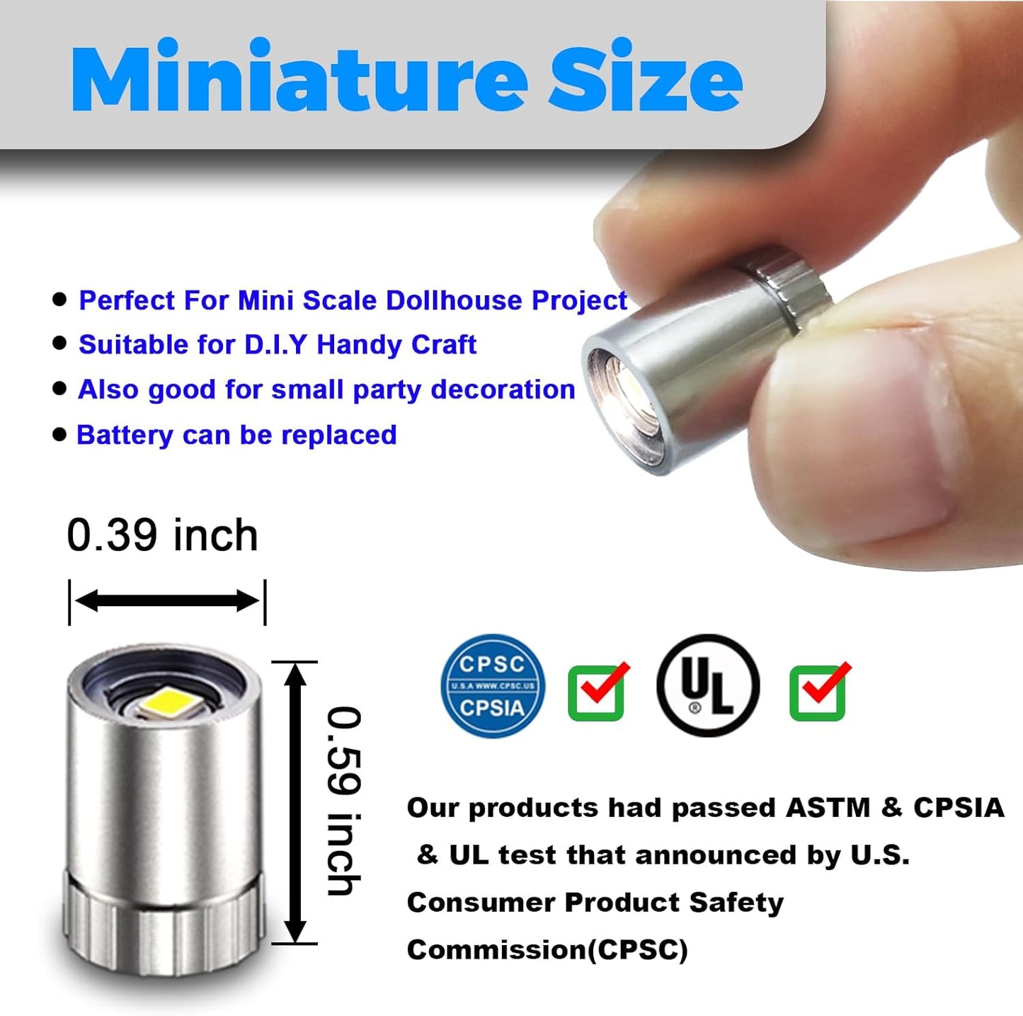 10 pcs Miniature Led Lights for Hand Craft/DIY, Dollhouse Light, Battery Powered - 10 Pack (Red)