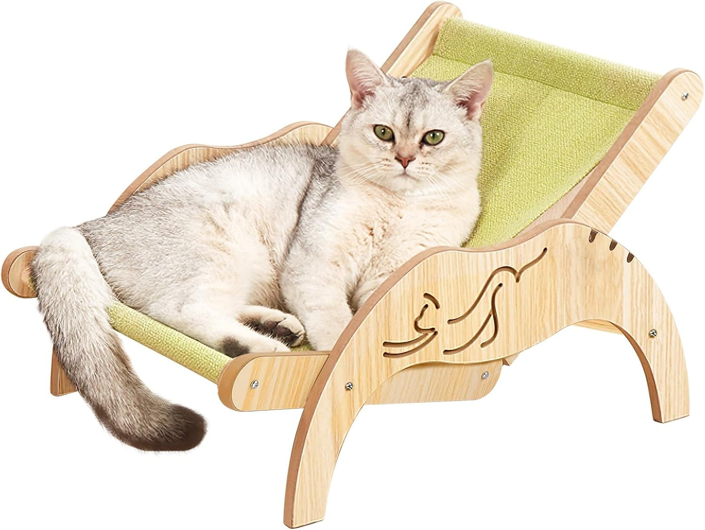 Elevated Cat Bed Cat Hammock Beach Chair with Sisal Scratcher