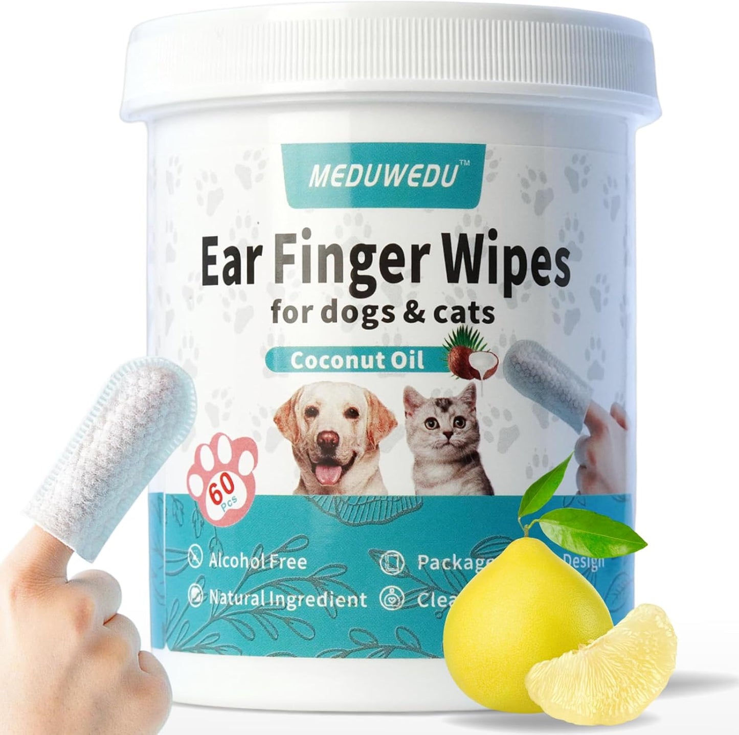 Ear Cleaner Finger Wipes 60 Counts
