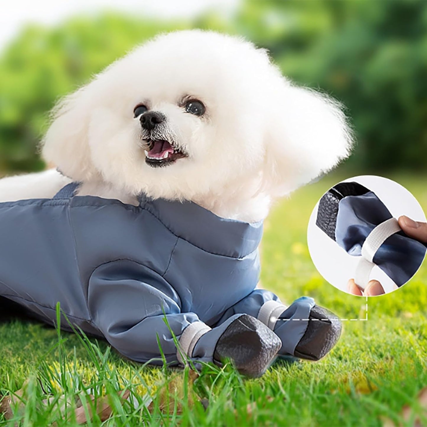 Waterproof Dog Paw Boot Leggings, Adjustable Dog Suspender Boots with Auxiliary Strap, Anti-Dirty Dogs Pants Reflective Pet Paw Protector for Dogs Winter Snow Rain Hiking Walking (M)