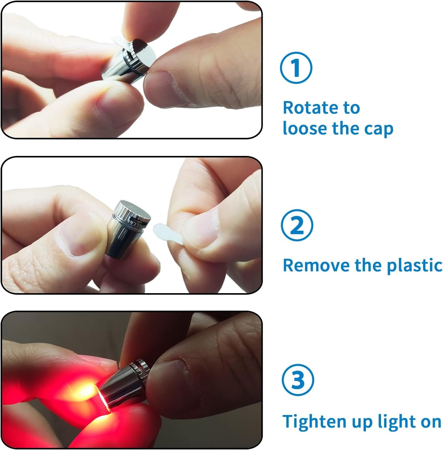 10 pcs Miniature Led Lights for Hand Craft/DIY, Dollhouse Light, Battery Powered - 10 Pack (Red)