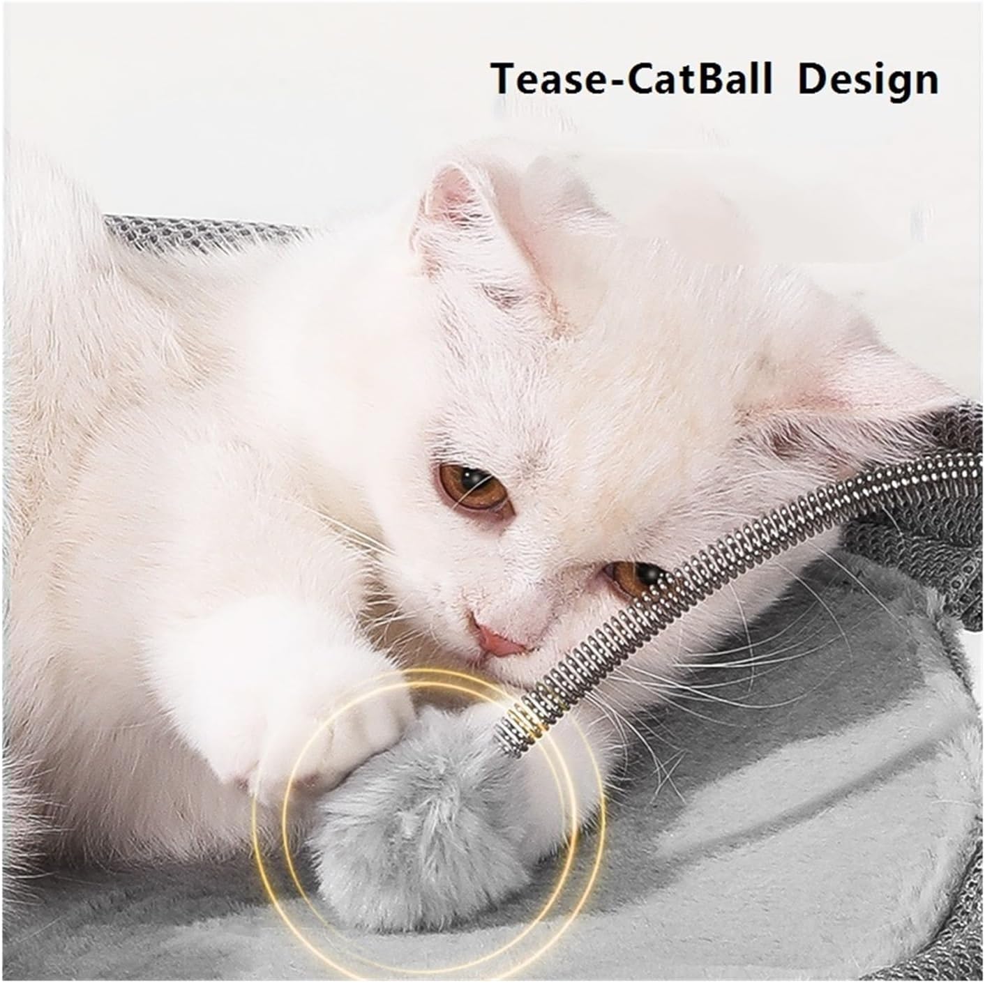 Cat Bed, All Seasons Universal Moisture-Proof Cat Hammock, Round Mesh Soft Breathable Mesh Fabric Pet Cat Trampoline(Mesh style Beige)