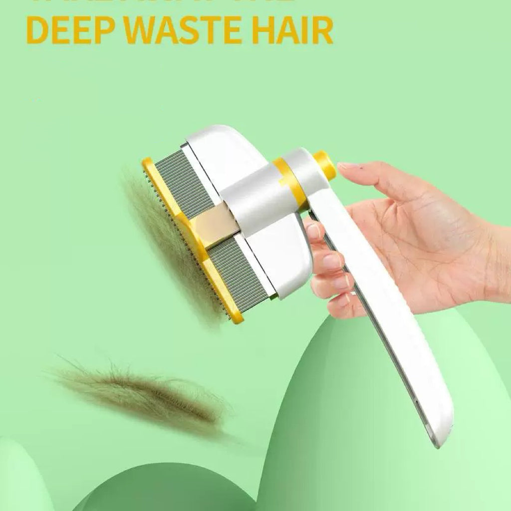 Pet Grooming Comb, Cat Brush with Self Cleaning Slicke