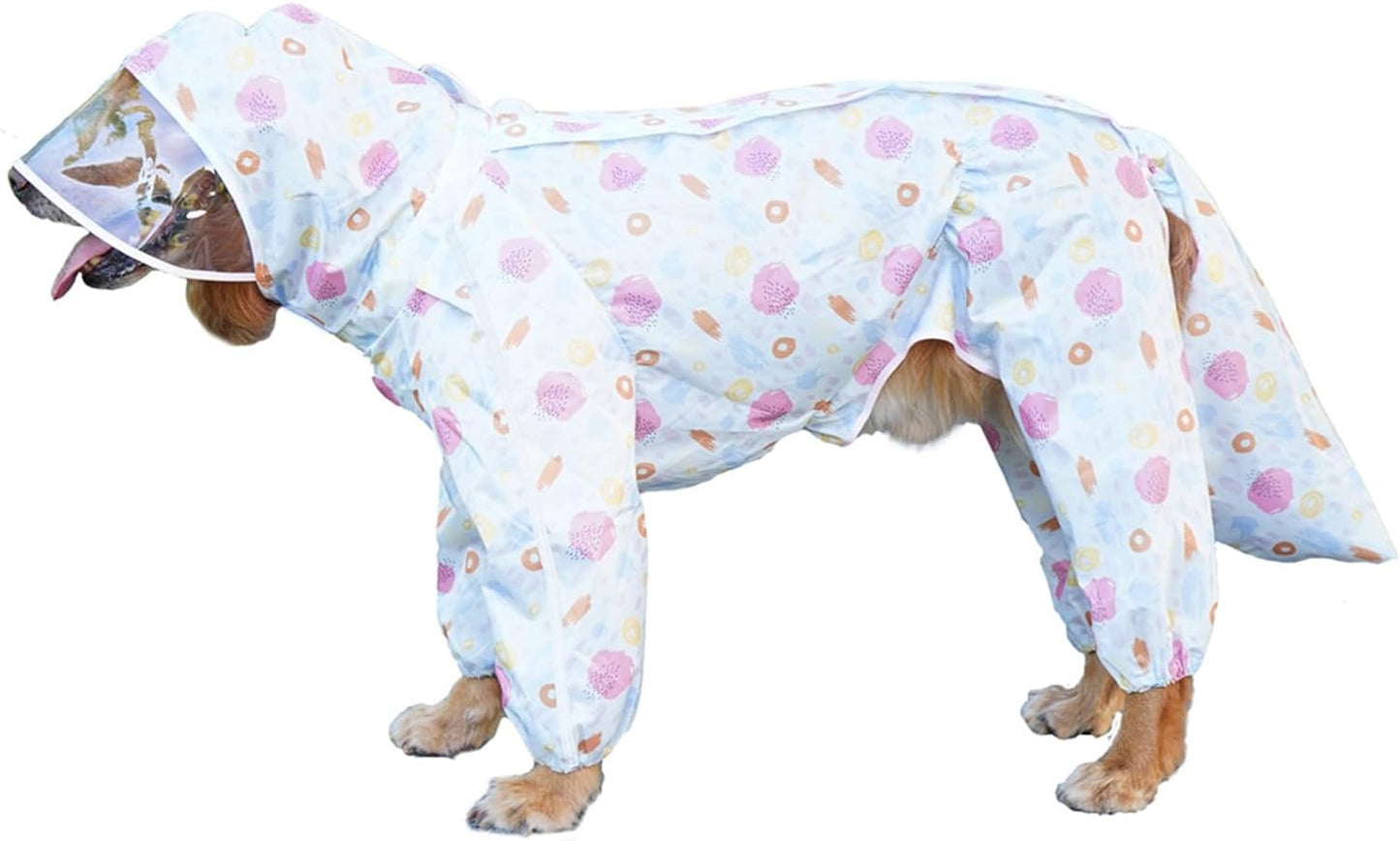 Dog Rain Clothes, Transparent Brim Large Dog Raincoat