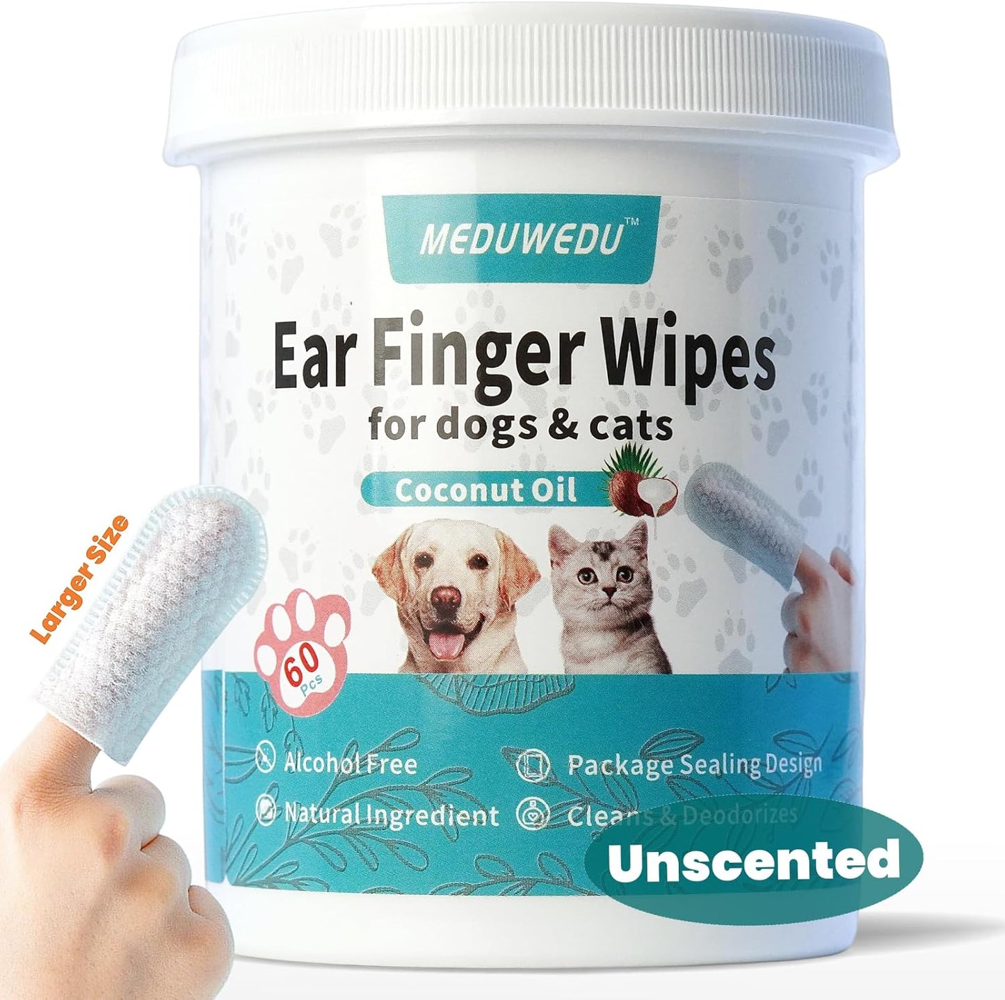 Ear Cleaner Finger Wipes 60 Counts