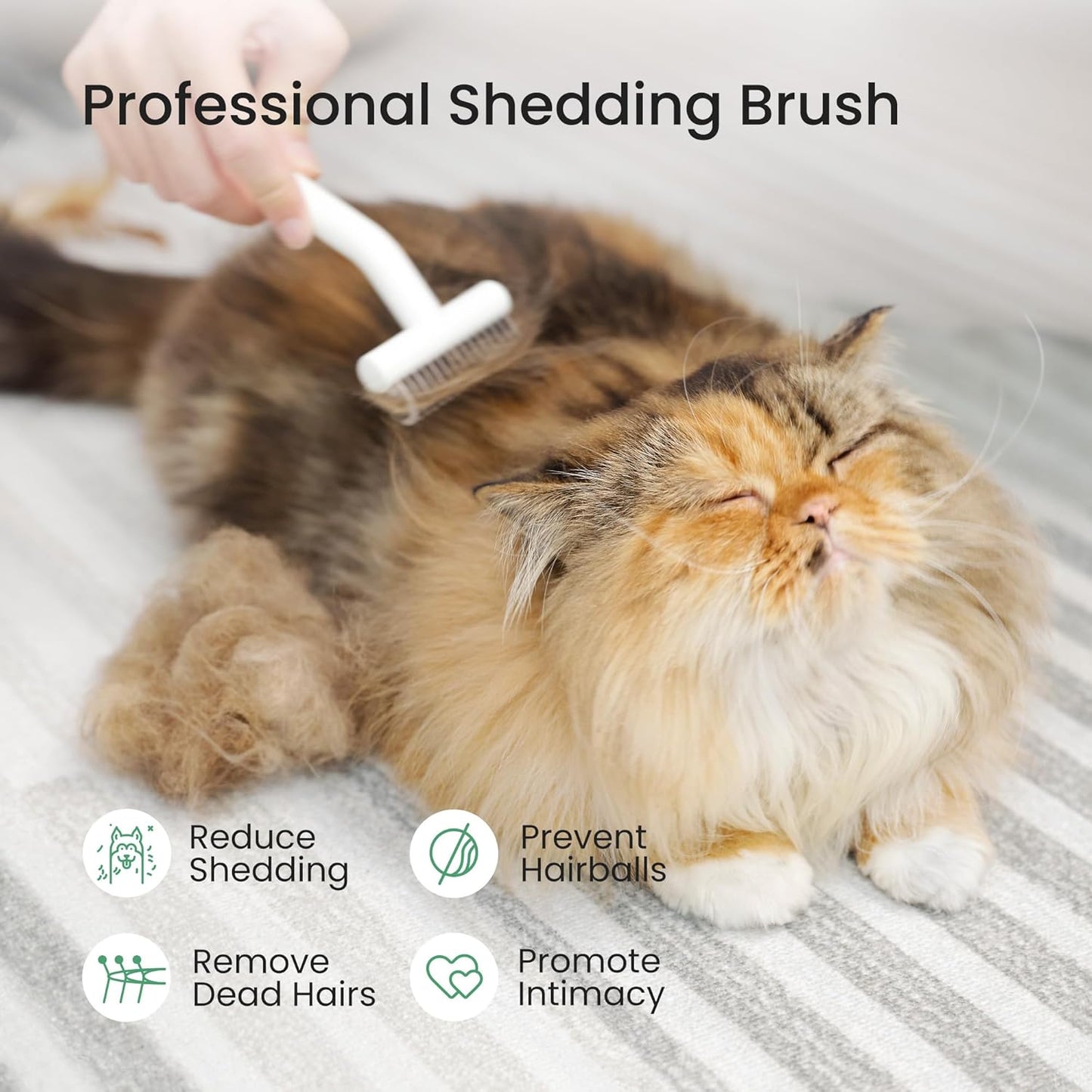 Cat and Dog Brush for Shedding and Undercoat Dematting, Pet Grooming Tool for Medium to Long Hair Pets, Skin-Safe and Lightweight