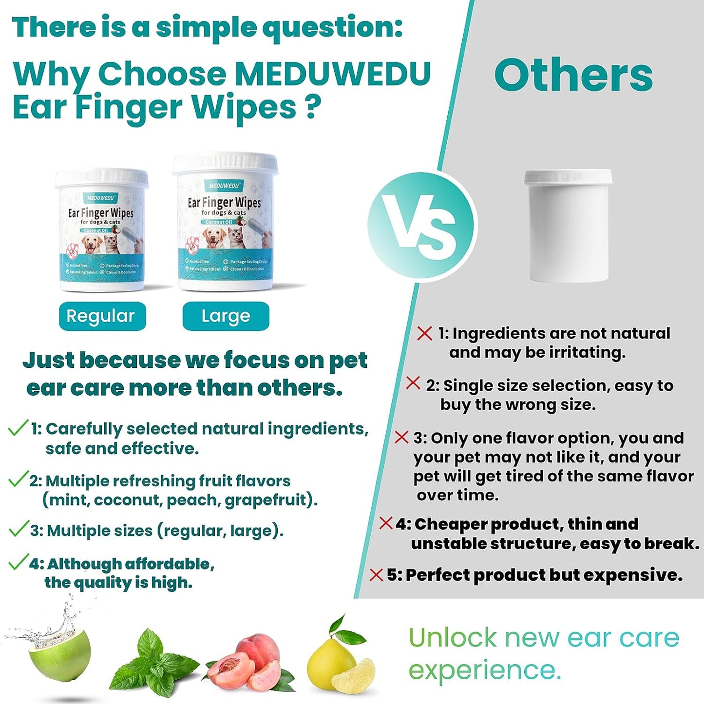 Ear Cleaner Finger Wipes 60 Counts
