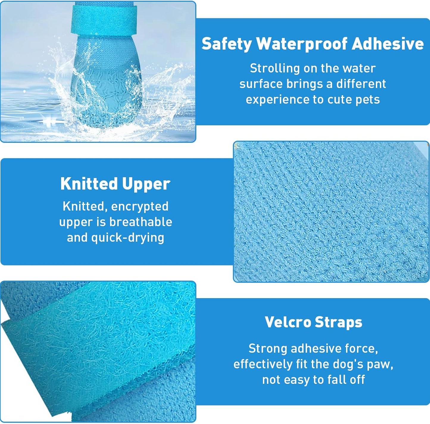 4Pcs Dog Booties and Paw Protectors, Anti-Slip Waterproof Dog Sock