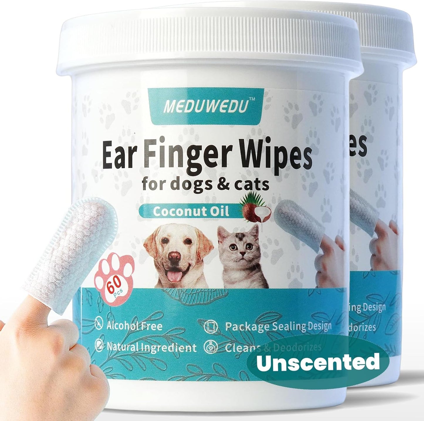 Ear Cleaner Finger Wipes 60 Counts