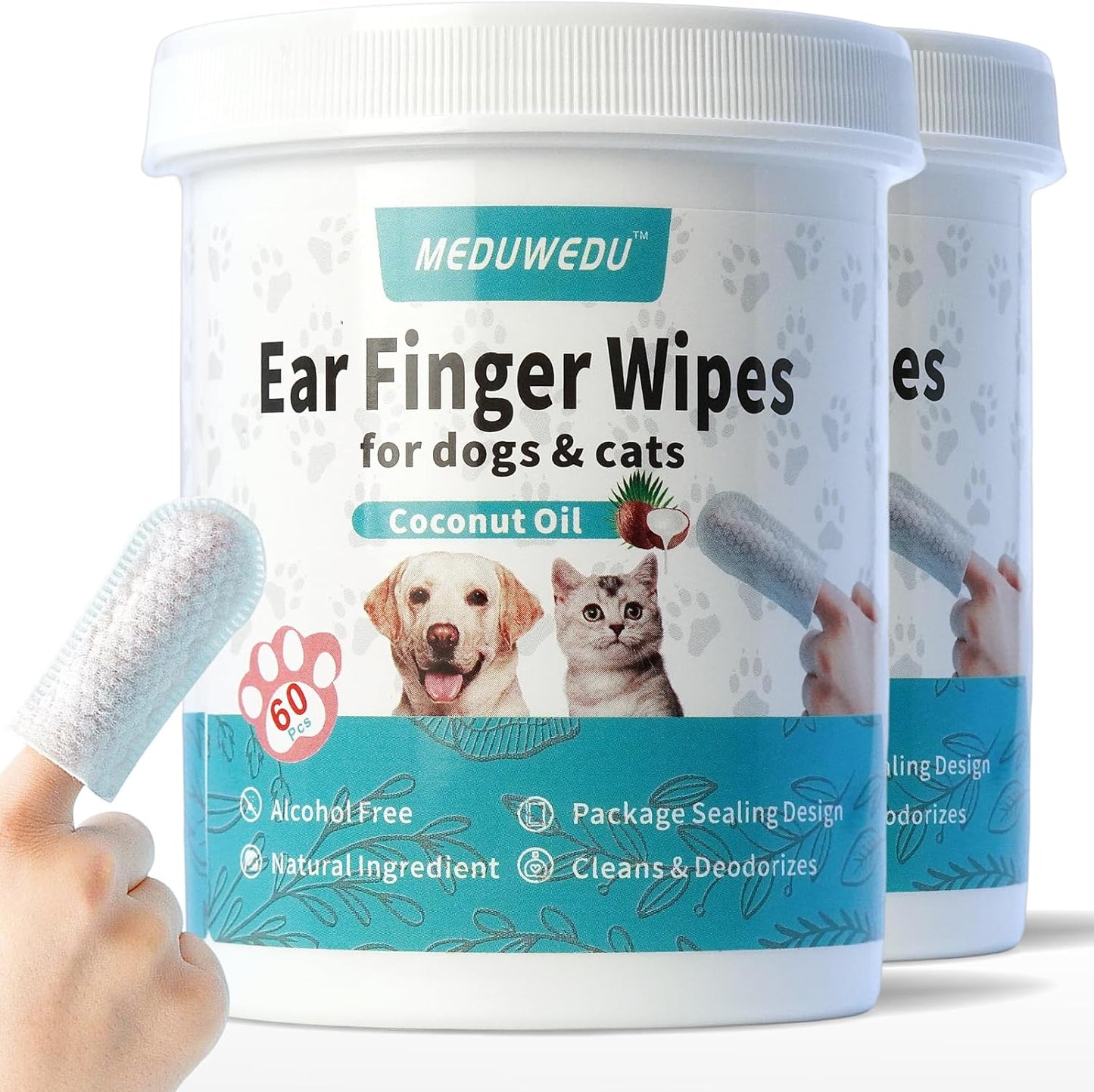 Ear Cleaner Finger Wipes 60 Counts