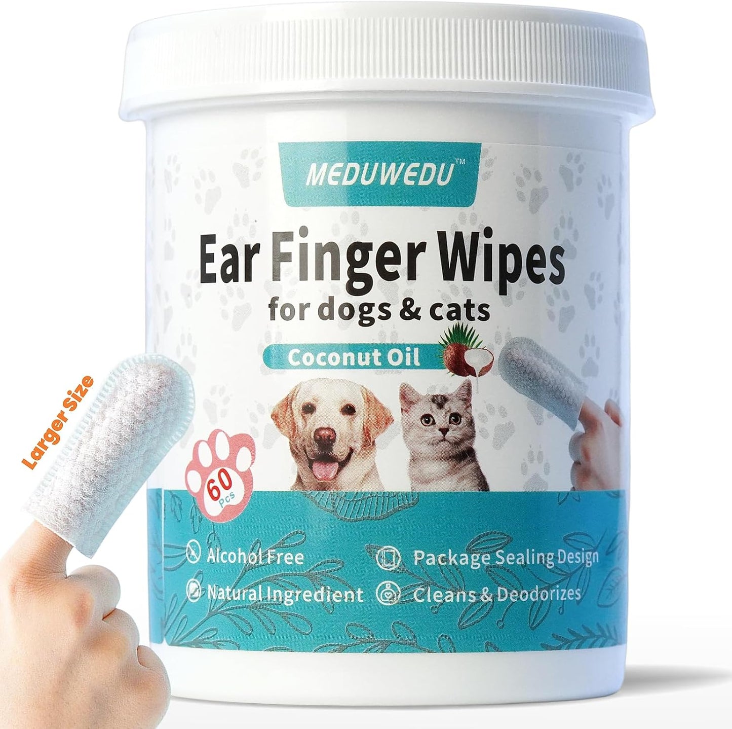 Ear Cleaner Finger Wipes 60 Counts