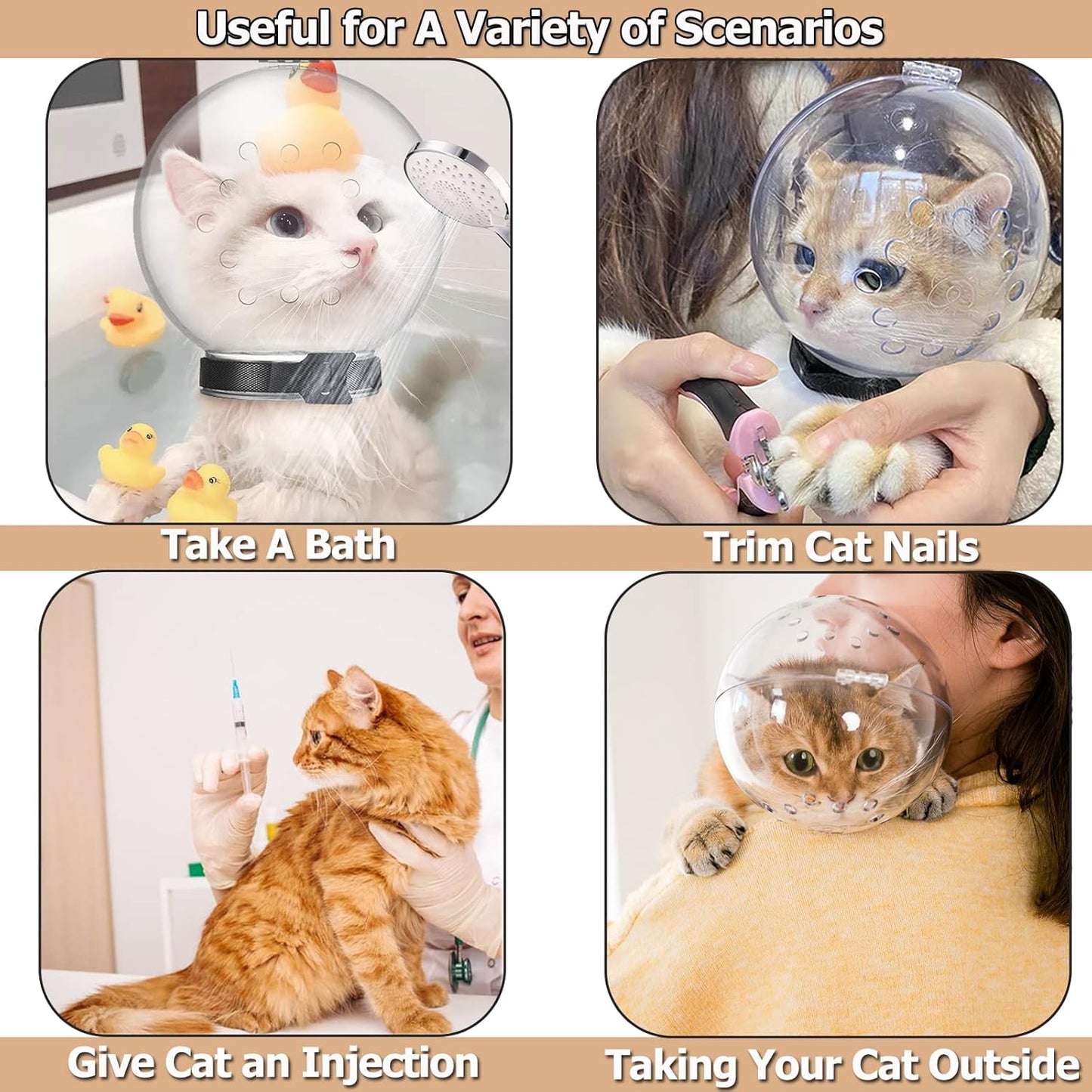 Cat Transparent Muzzle with Breathable Hood