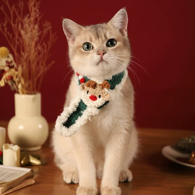 Knitted Christmas scarf Pet Decorations
