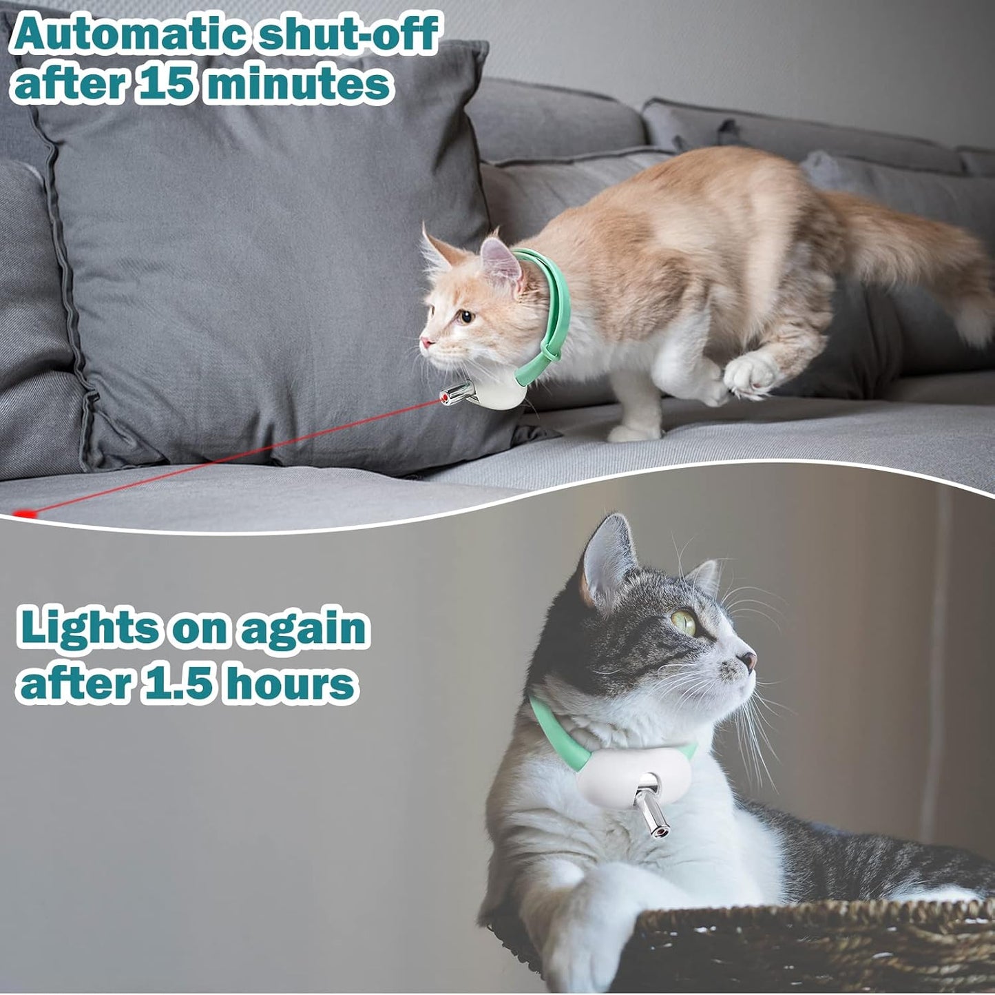 Automatic Cat Toys with LED Light,Upgraded Lengthened Light Head