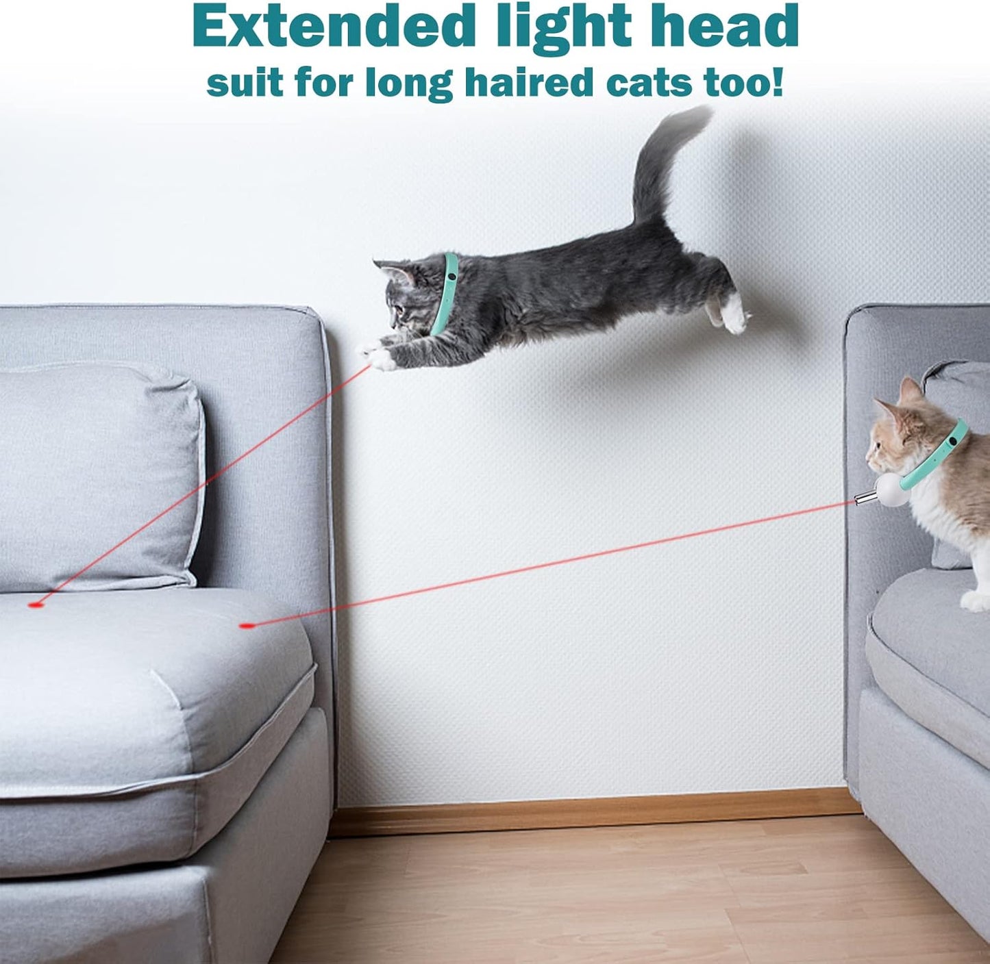 Automatic Cat Toys with LED Light,Upgraded Lengthened Light Head